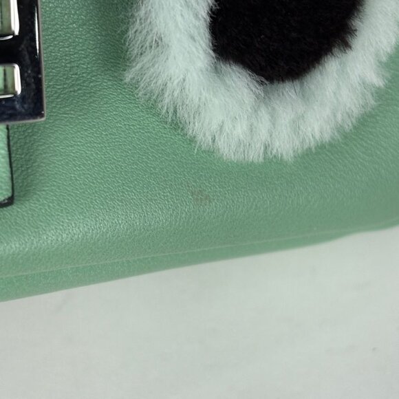 Fendi Micro Baguette Monster Star Bugs Shoulder Bag Leather Light Green - Picture 4 of 9